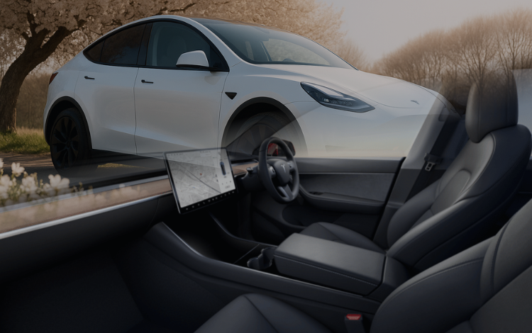 Tesla Model Y blanche – Véhicule VTC haut de gamme Toulouse – Eugénie